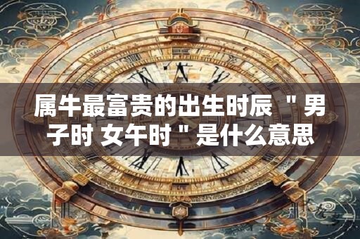 属牛最富贵的出生时辰 ＂男子时 女午时＂是什么意思