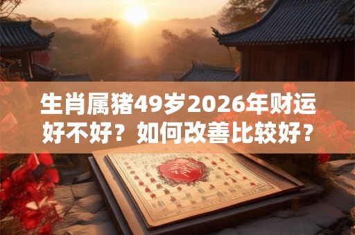 生肖属猪49岁2026年财运好不好？如何改善比较好？