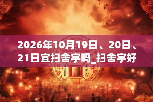 2026年10月19日、20日、21日宜扫舍宇吗_扫舍宇好不好