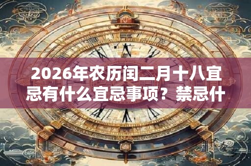 2026年农历闰二月十八宜忌有什么宜忌事项?禁忌什么? 2026年农历闰二月十八宜忌有什么宜忌事项?禁忌什么?
