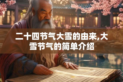 二十四节气大雪的由来,大雪节气的简单介绍 二十四节气大雪的由来,大雪节气的简单介绍