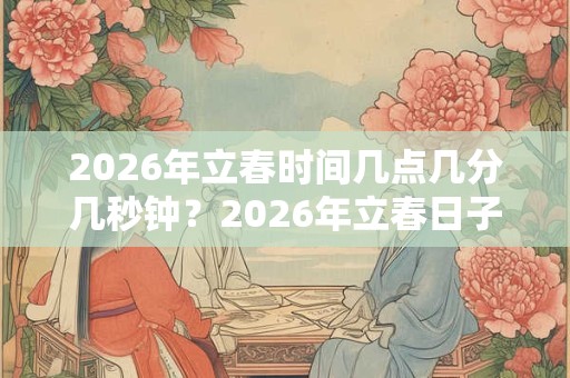 2026年立春时间几点几分几秒钟?2026年立春日子好吗? 2026年立春时间几点几分几秒钟?2026年立春日子好吗?