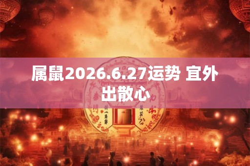 属鼠2026.6.27运势 宜外出散心