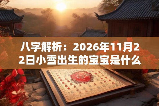 八字解析：2026年11月22日小雪出生的宝宝是什么命，五行缺什么