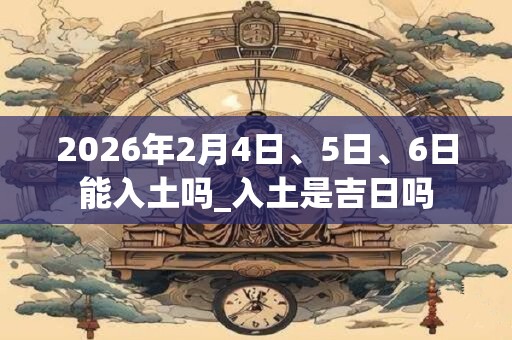 2026年2月4日、5日、6日能入土吗_入土是吉日吗