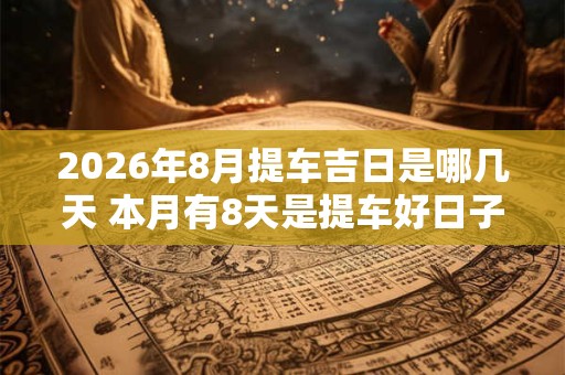 2026年8月提车吉日是哪几天 本月有8天是提车好日子 2026年8月提车吉日是哪几天 本月有8天是提车好日子