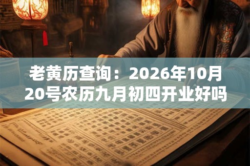 老黄历查询:2026年10月20号农历九月初四开业好吗 老黄历查询:2026年10月20号农历九月初四开业好吗