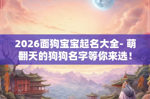 2026面狗宝宝起名大全- 萌翻天的狗狗名字等你来选! 2026面狗宝宝起名大全- 萌翻天的狗狗名字等你来选!