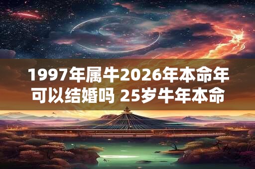 1997年属牛2026年本命年可以结婚吗 25岁牛年本命年结婚好吗 1997年属牛2026年本命年可以结婚吗 25岁牛年本命年结婚好吗