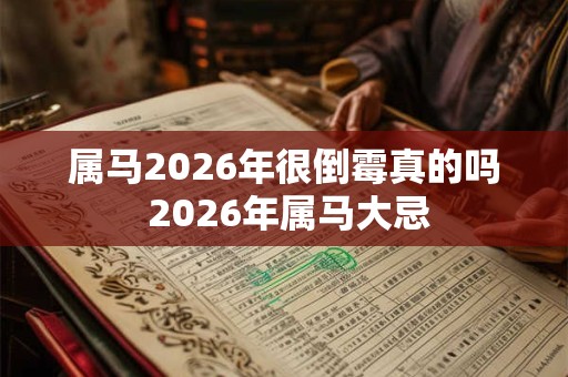 属马2026年很倒霉真的吗 2026年属马大忌