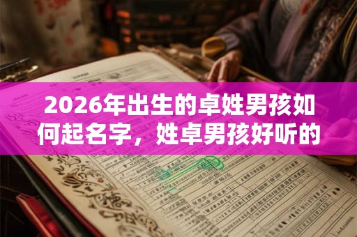 2026年出生的卓姓男孩如何起名字，姓卓男孩好听的名字
