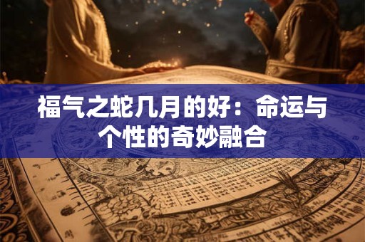 福气之蛇几月的好：命运与个性的奇妙融合