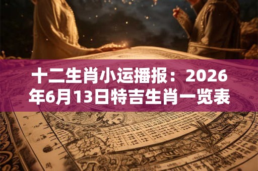 十二生肖小运播报:2026年6月13日特吉生肖一览表 十二生肖小运播报:2026年6月13日特吉生肖一览表