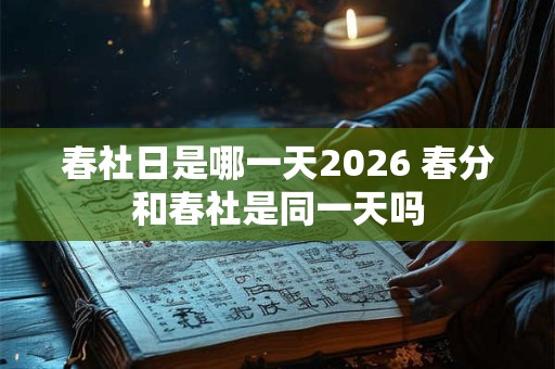 春社日是哪一天2026 春分和春社是同一天吗