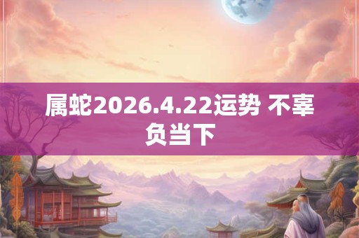 属蛇2026.4.22运势 不辜负当下 属蛇2026.4.22运势 不辜负当下
