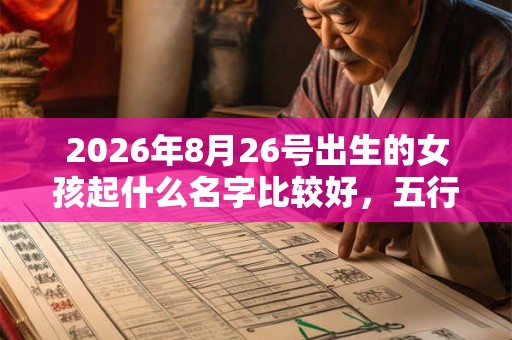 2026年8月26号出生的女孩起什么名字比较好，五行属什么