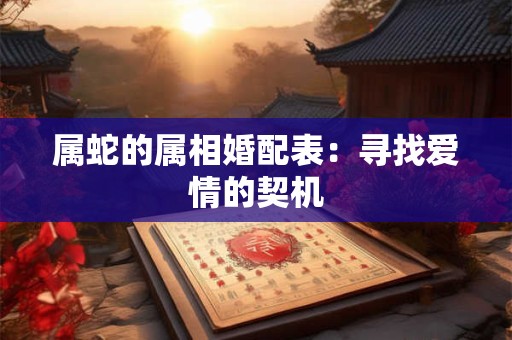 属蛇的属相婚配表：寻找爱情的契机