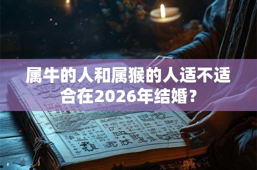 属牛的人和属猴的人适不适合在2026年结婚？