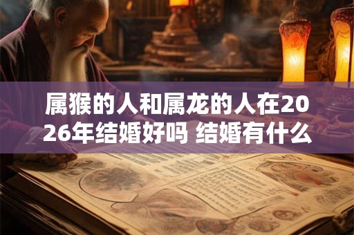 属猴的人和属龙的人在2026年结婚好吗 结婚有什么禁忌