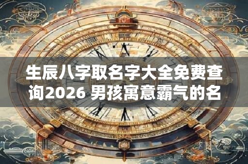 生辰八字取名字大全免费查询2026 男孩寓意霸气的名字 生辰八字取名字大全免费查询2026 男孩寓意霸气的名字