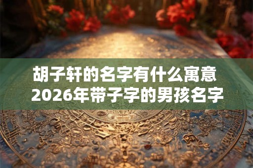 胡子轩的名字有什么寓意 2026年带子字的男孩名字