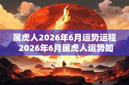 属虎人2026年6月运势运程 2026年6月属虎人运势如何 属虎人2026年6月运势运程 2026年6月属虎人运势如何