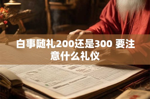 白事随礼200还是300 要注意什么礼仪