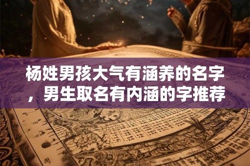 杨姓男孩大气有涵养的名字，男生取名有内涵的字推荐
