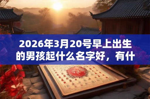 2026年3月20号早上出生的男孩起什么名字好，有什么注意事项？