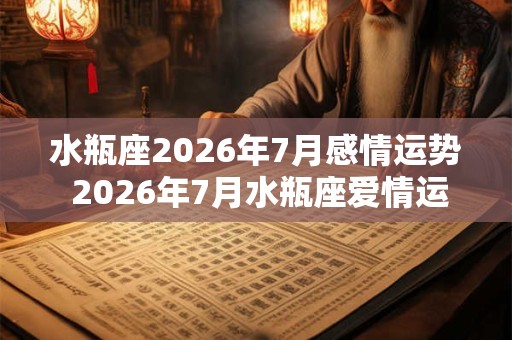 水瓶座2026年7月感情运势 2026年7月水瓶座爱情运程详解 水瓶座2026年7月感情运势 2026年7月水瓶座爱情运程详解