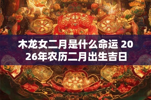 木龙女二月是什么命运 2026年农历二月出生吉日