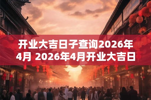 开业大吉日子查询2026年4月 2026年4月开业大吉日查询