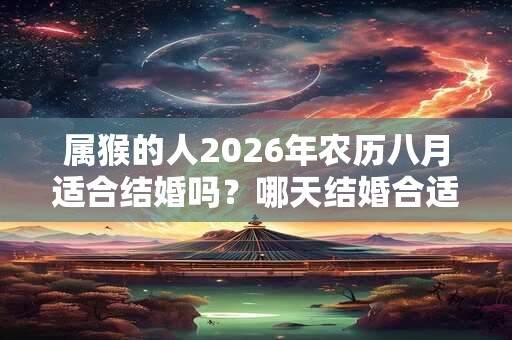 属猴的人2026年农历八月适合结婚吗？哪天结婚合适？
