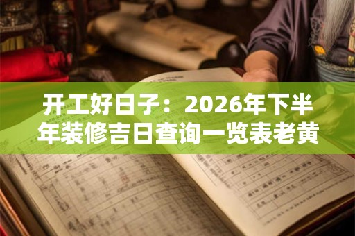 开工好日子:2026年下半年装修吉日查询一览表老黄历 开工好日子:2026年下半年装修吉日查询一览表老黄历
