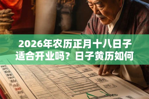2026年农历正月十八日子适合开业吗？日子黄历如何？