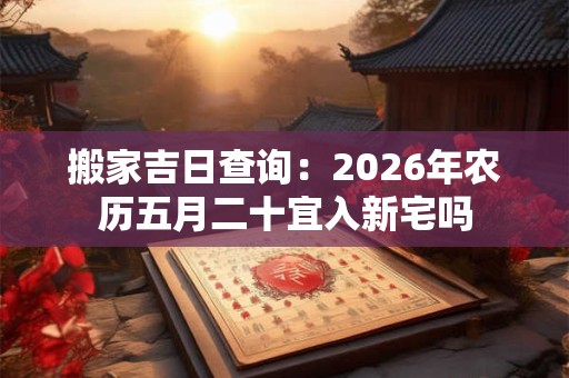 搬家吉日查询：2026年农历五月二十宜入新宅吗