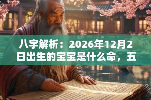 八字解析：2026年12月2日出生的宝宝是什么命，五行缺什么