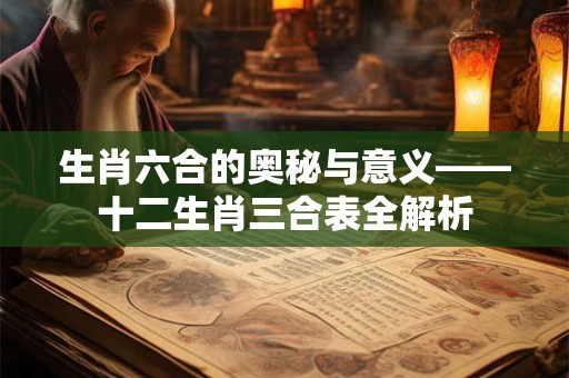 生肖六合的奥秘与意义——十二生肖三合表全解析