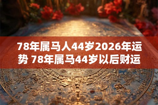 78年属马人44岁2026年运势 78年属马44岁以后财运