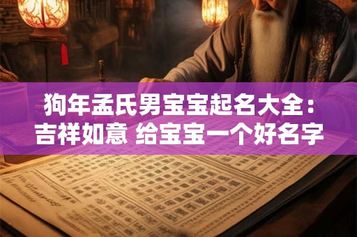 狗年孟氏男宝宝起名大全：吉祥如意 给宝宝一个好名字