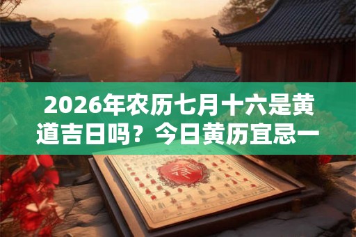 2026年农历七月十六是黄道吉日吗？今日黄历宜忌一览表