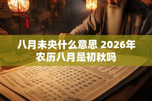 八月未央什么意思 2026年农历八月是初秋吗