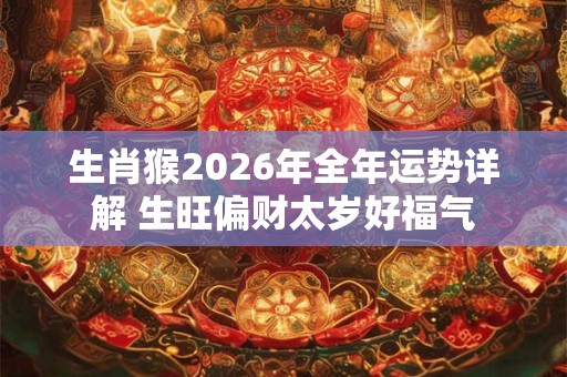 生肖猴2026年全年运势详解 生旺偏财太岁好福气