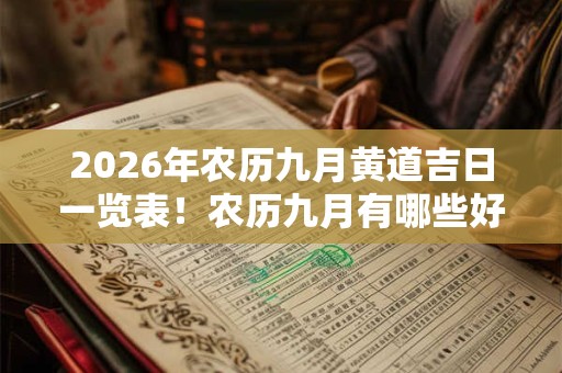 2026年农历九月黄道吉日一览表!农历九月有哪些好日子? 2026年农历九月黄道吉日一览表!农历九月有哪些好日子?