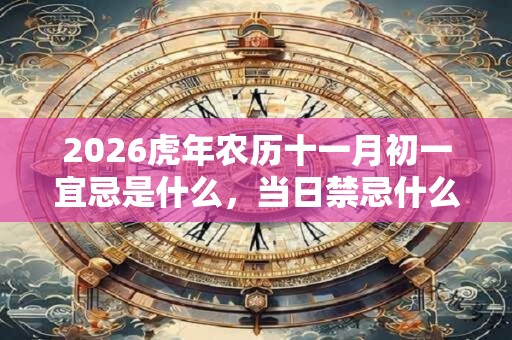 2026虎年农历十一月初一宜忌是什么,当日禁忌什么? 2026虎年农历十一月初一宜忌是什么,当日禁忌什么?