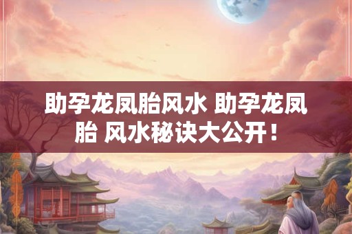 助孕龙凤胎风水 助孕龙凤胎 风水秘诀大公开！