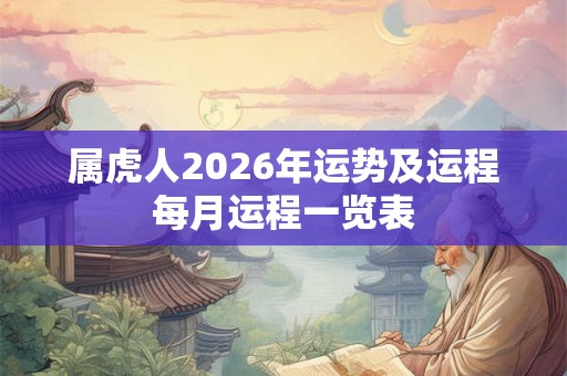 属虎人2026年运势及运程每月运程一览表