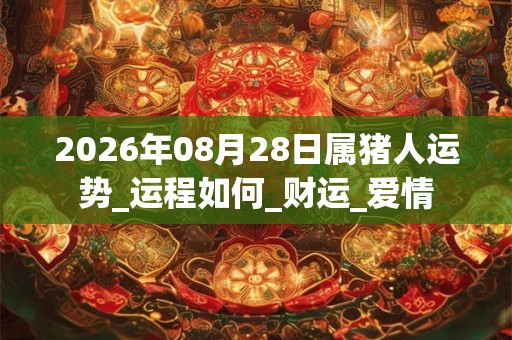 2026年08月28日属猪人运势_运程如何_财运_爱情