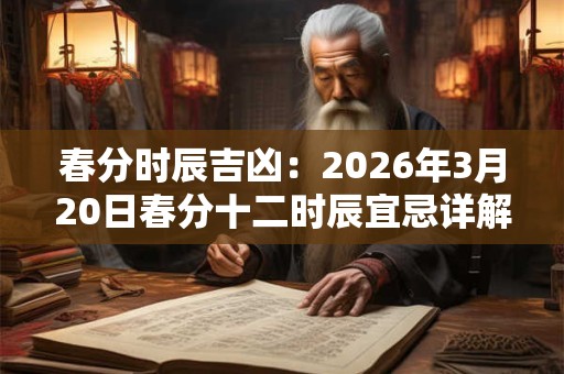 春分时辰吉凶:2026年3月20日春分十二时辰宜忌详解 春分时辰吉凶:2026年3月20日春分十二时辰宜忌详解