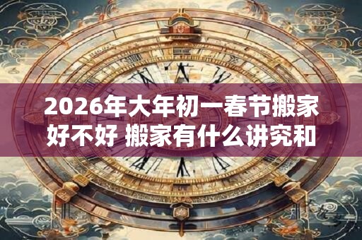 2026年大年初一春节搬家好不好 搬家有什么讲究和忌讳 2026年大年初一春节搬家好不好 搬家有什么讲究和忌讳